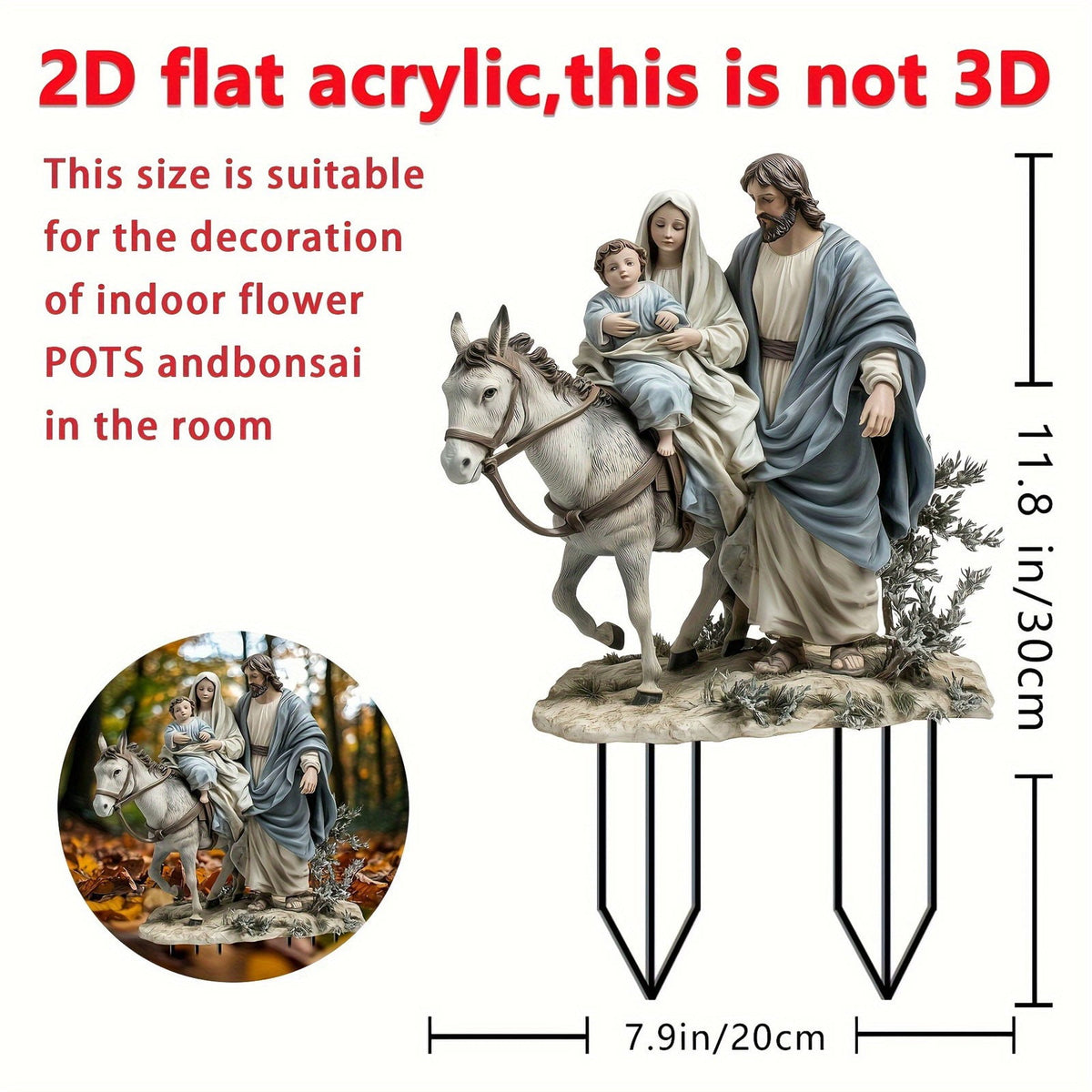 Nkmbld Clearance & Promo! Garden Ornaments, Garden Sculpture Acrylic Potted Plants and Courtyard Decorative Floor Tiles, Housewarming Ornament for Patio, Lawn, Yard, Pathway