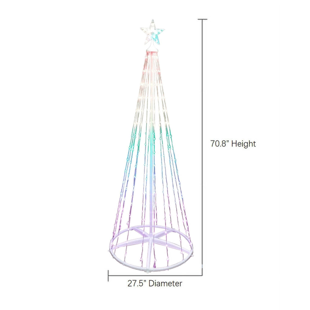 Indoor/Outdoor LED Smart Light Tree with 266 Lights, Multicolor, 6', by Holiday Time