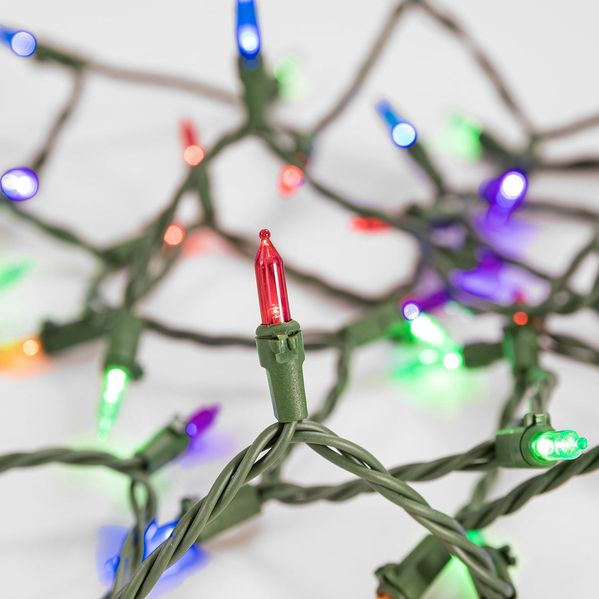 Indoor/Outdoor 50-Count LED Mini Christmas String Lights, Warm White, Green Wire, 10.2', by Holiday Time