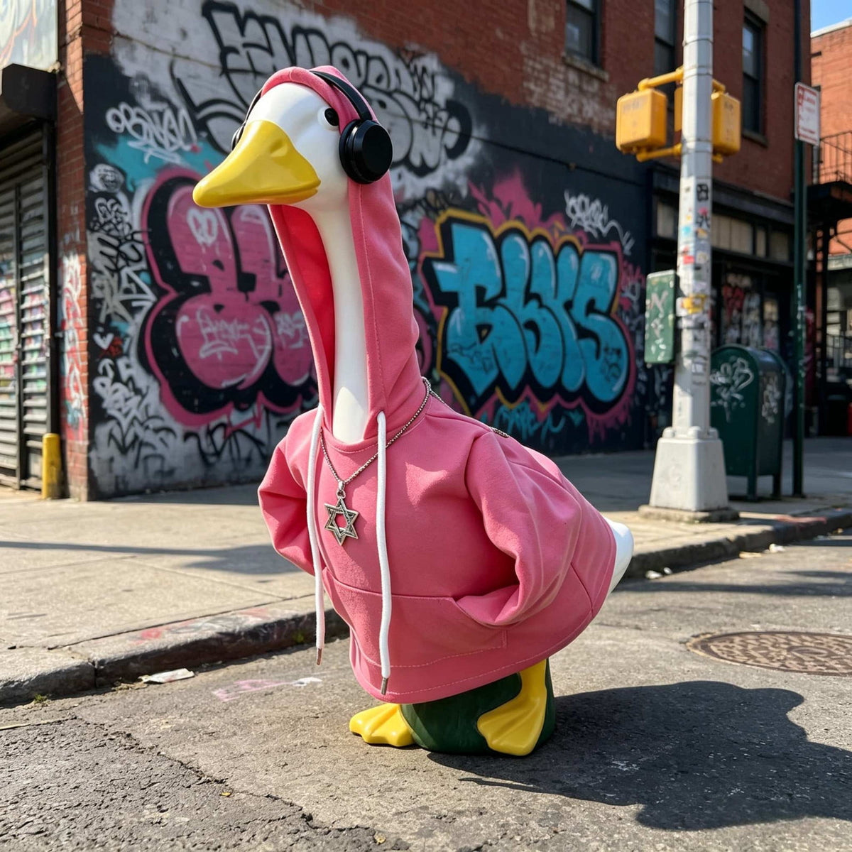 Lzobxe Porch Goose Clothes, Casual Style Lawn Yard Garden Decor for 23" High Cement or Plastic Geese, Goose Costume for All Season and Occasiona