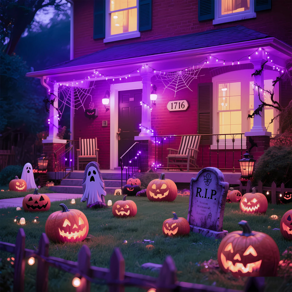 DAYBETTER Halloween String Lights, 32.8ft 100ct Incandescent Mini Lights, with 100 Count Purple Waterproof Bulbs, for Party, Yard, Christmas Tree, Halloween Decorations