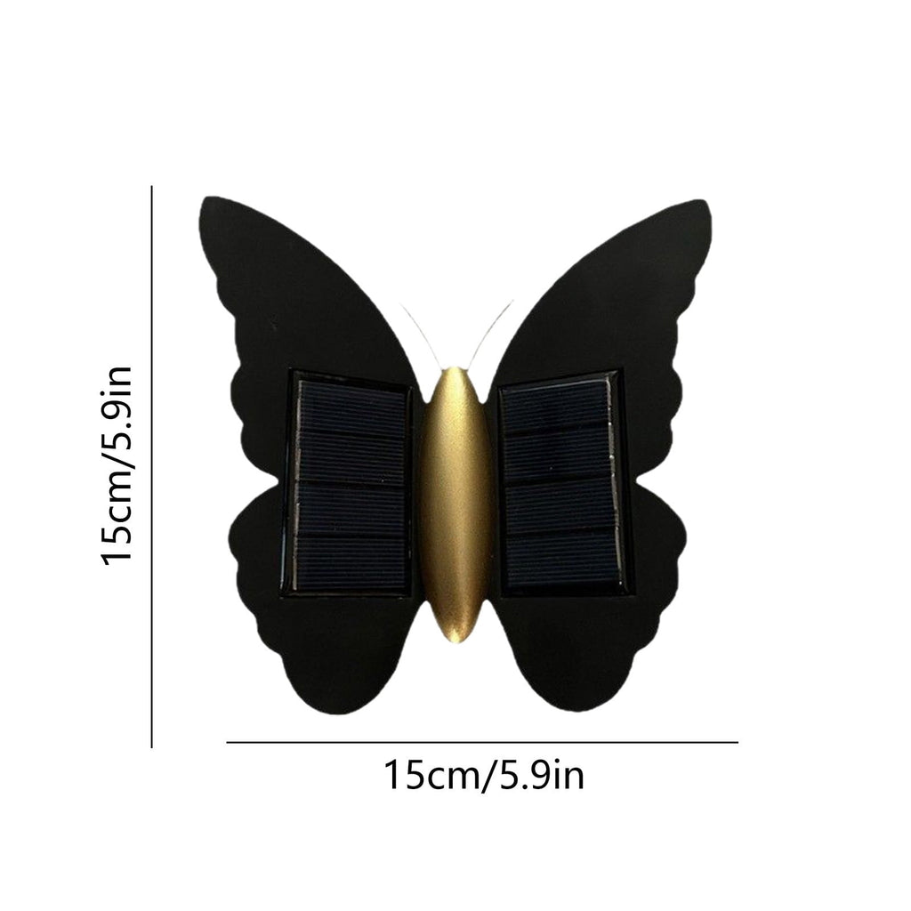 Solar Wall Lights Outdoor,Butterfly Shape Waterproof Pathway Lighting,Warm LED Garden Decor for Stairs Patio Courtyard,Modern Wall Wash Effect Landscape Light Holiday Gifts