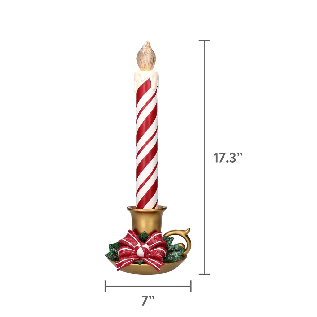 Light-Up Striped Flameless Candle Christmas Decoration, Multicolor, 17.3", by Holiday Time