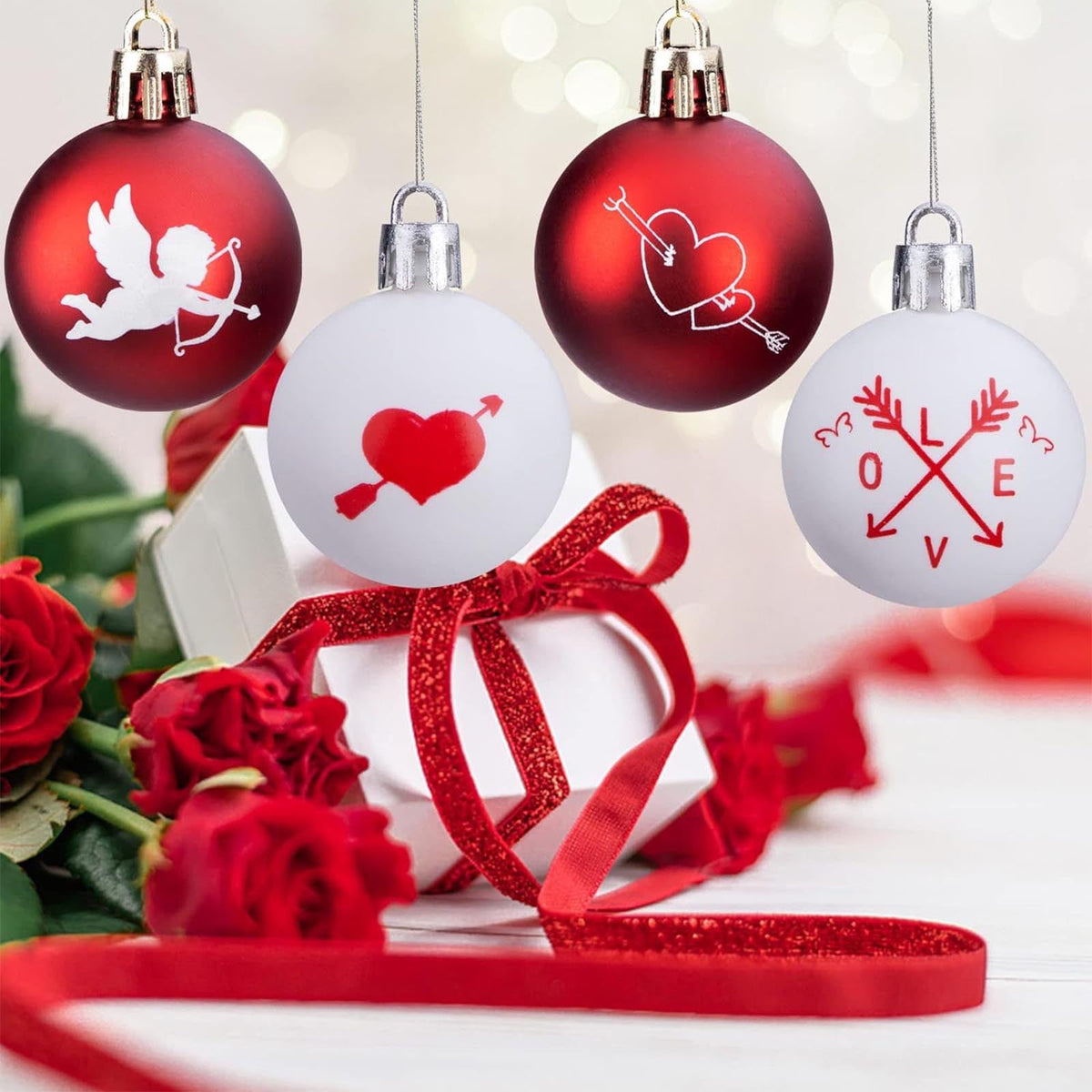 XGFHYJEH 5ft Valentines Day Decorations, Valentines Day Lights, Valentines String Lights, Valentine's Day Decor, Heart String Lights, Battery Operated