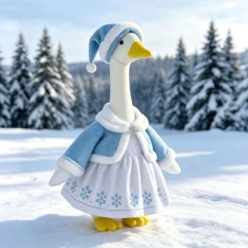 Aurorax Christmas Goose Clothes for Cement Goose Porch Goose 23"/17",Porch Goose Outfit 19 inch,Red Holiday Porch Goose Clothing Accessories for Garden Lawn Yard