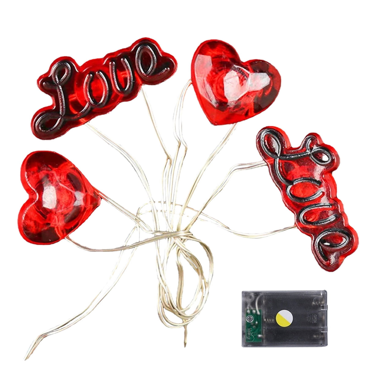 XGFHYJEH 5ft Valentines Day Decorations, Valentines Day Lights, Valentines String Lights, Valentine's Day Decor, Heart String Lights, Battery Operated