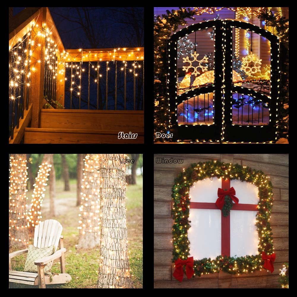 Somnr Christmas Lights Solar String Lights 72ft 200 LED Fairy Lights 8 Modes Ambiance Lighting for Outdoor Patio Lawn Landscape Garden Home Wedding (MultiColor)