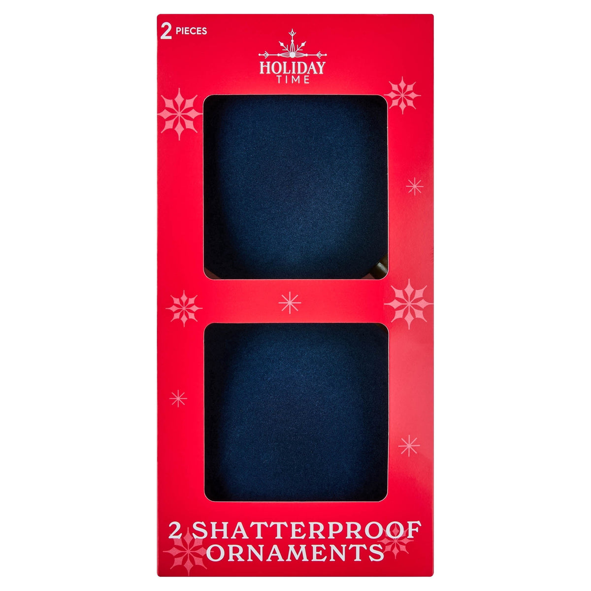 2-Count Dark Blue Jumbo Velvet-Feel Ball Shatterproof Christmas Ornaments, 7", by Holiday Time