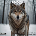 2026 Wall Calendar,Wolf Calendar 2025-2026,Wolf Monthly Wall Calendar, 12" x 24" Open,Family Planner Calendar with Wolf, Home & Office Organizer,Hangable