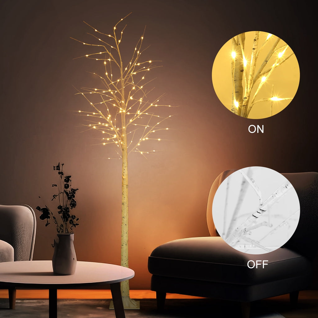 6FT LED Birch Tree Fairy Light Indoor Outdoor Christmas Holiday Decoration