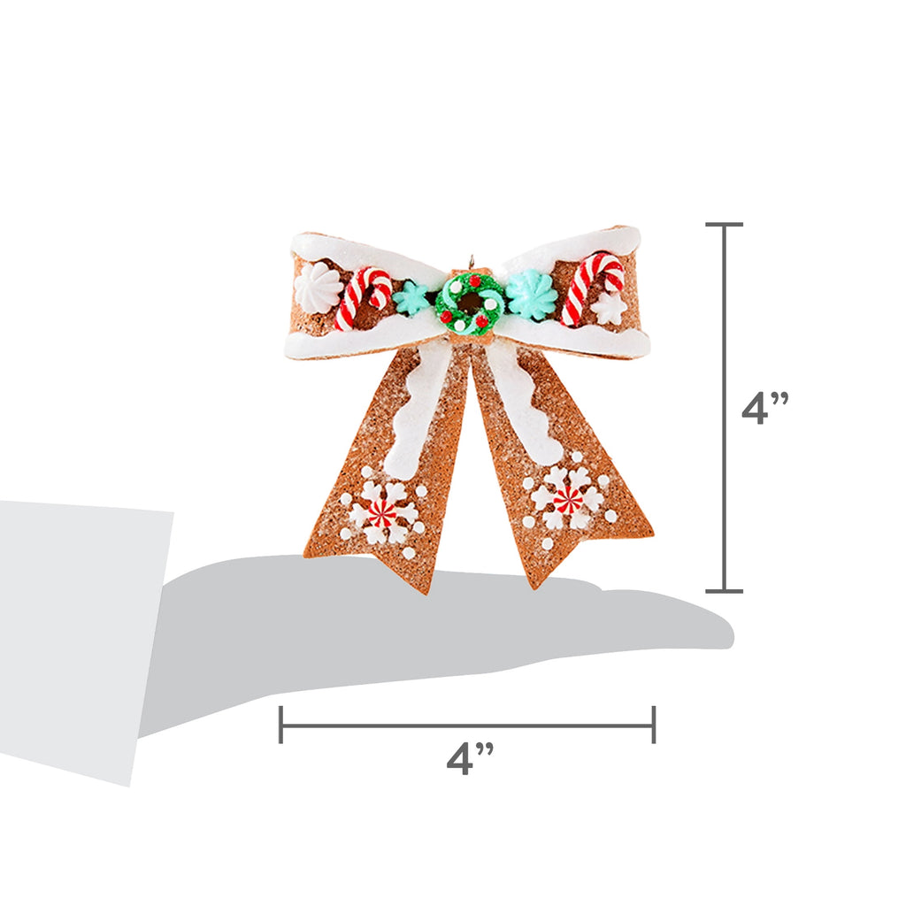 Multicolor Clay Dough Gingerbread Bow Christmas Ornament, 4", by Holiday Time