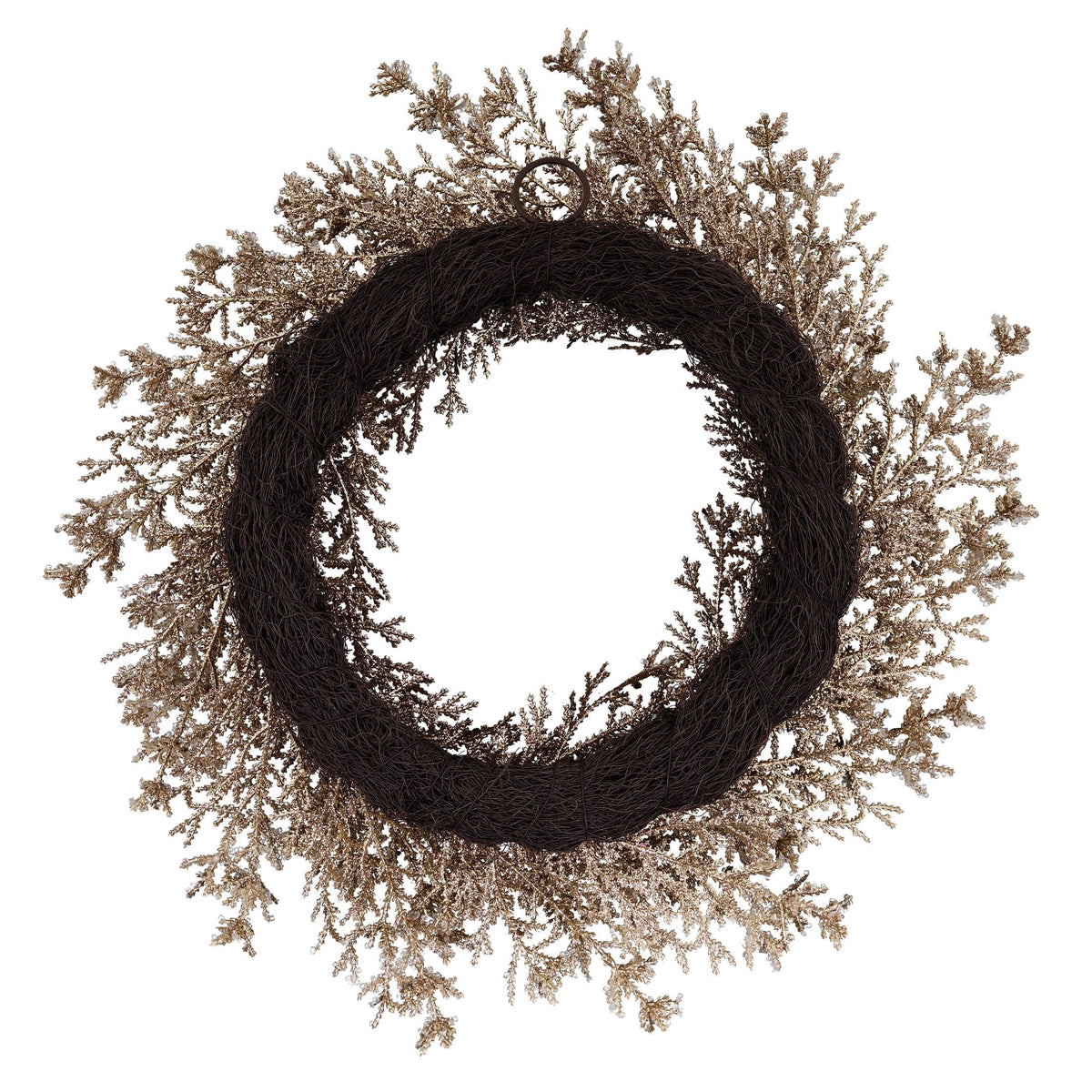 Iced Cedar Artificial Christmas Wreath, Champagne Gold, 24", by Holiday Time