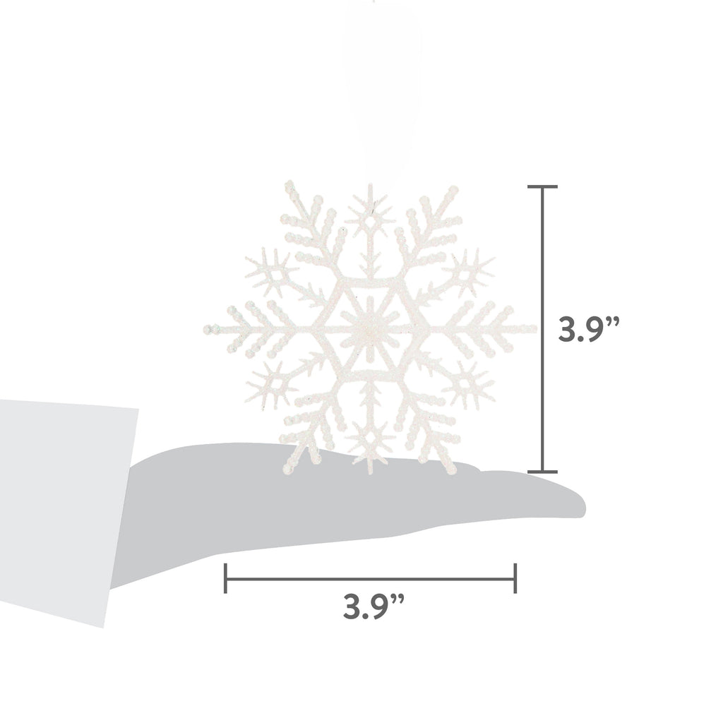 20-Count Pink Glitter Snowflake Christmas Ornaments, 3.9", by Holiday Time