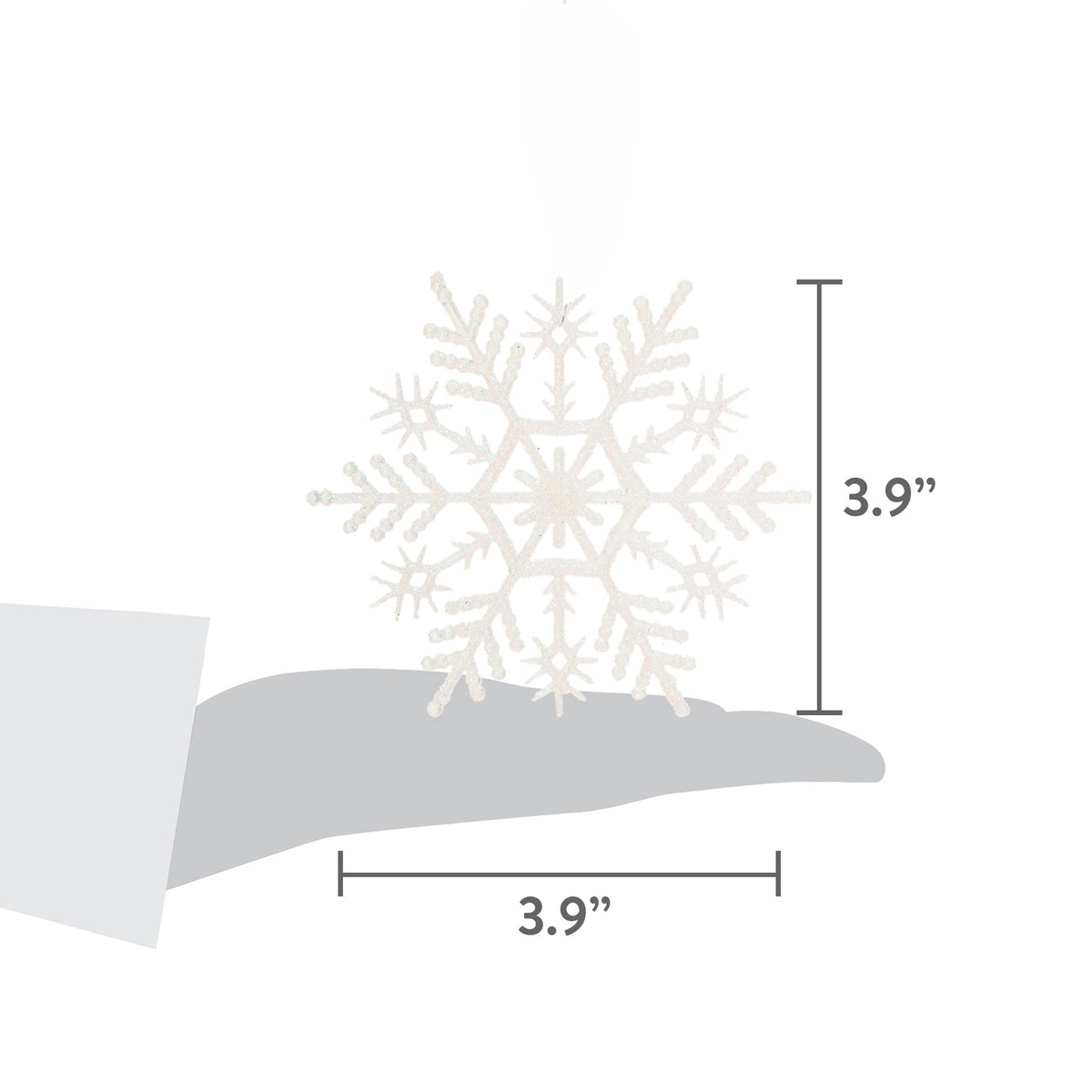 20-Count Pink Glitter Snowflake Christmas Ornaments, 3.9", by Holiday Time