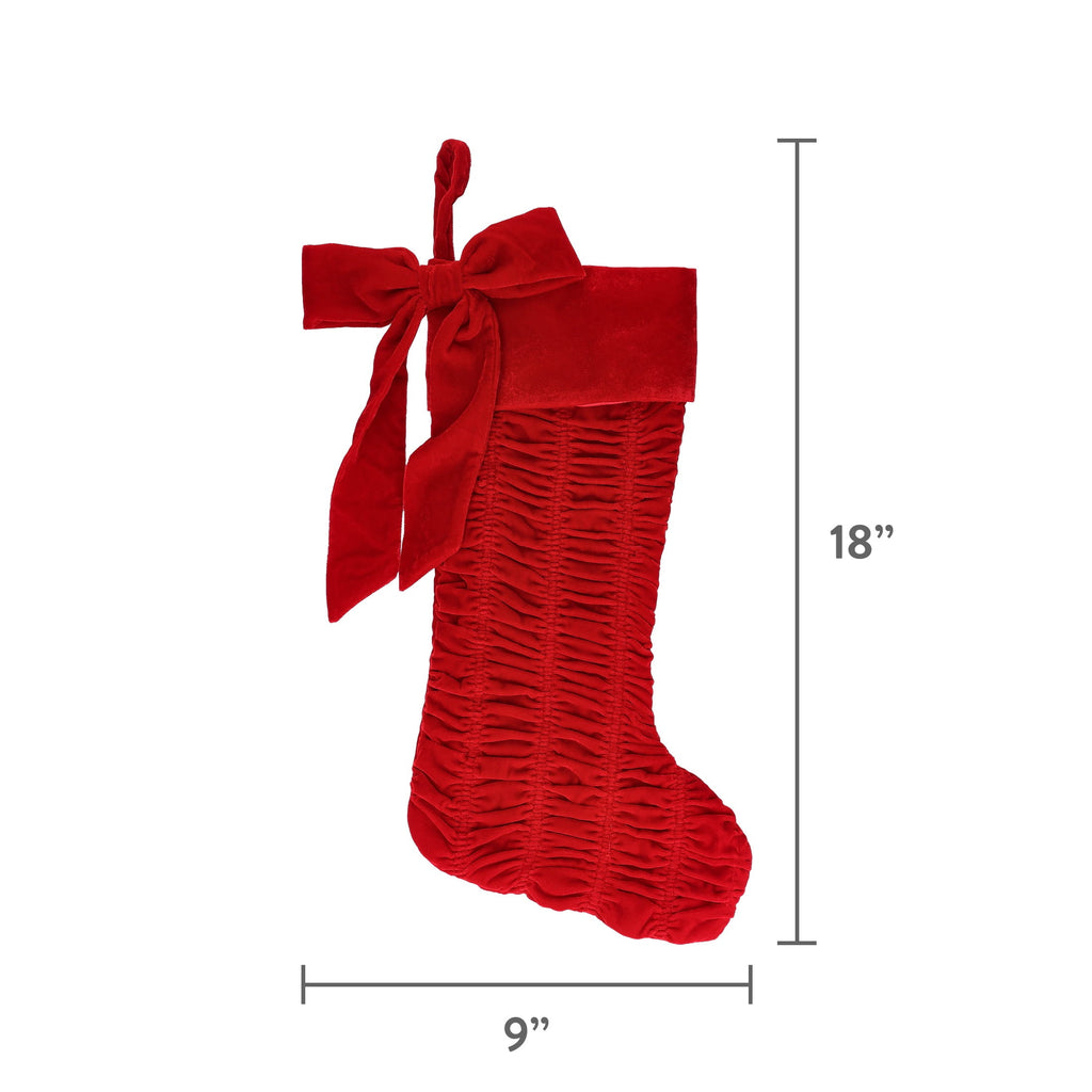 Velvet Ruffle Christmas Stocking, Red, 18", by Holiday Time