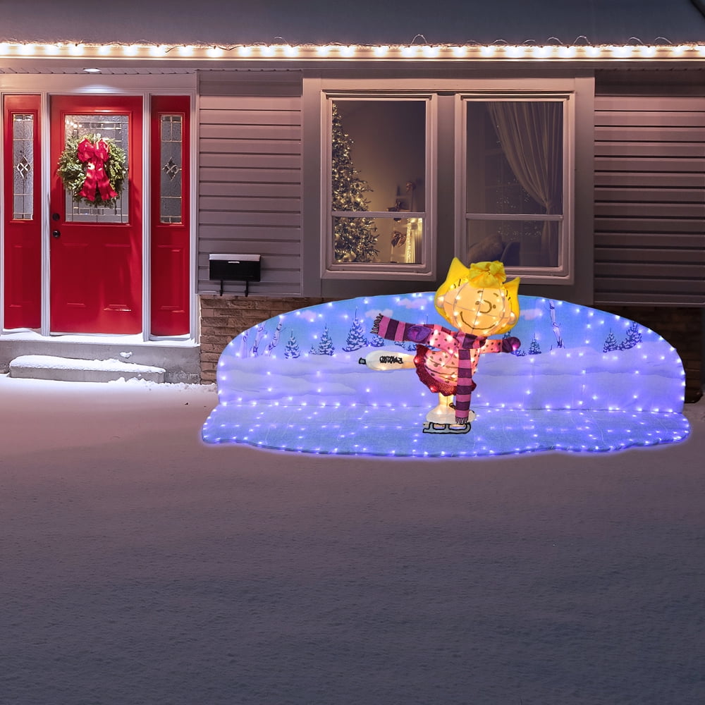 32INCH Skating Sally Peanuts 3D Lighted LED Holiday Charlie Brown Christmas Yard Decor