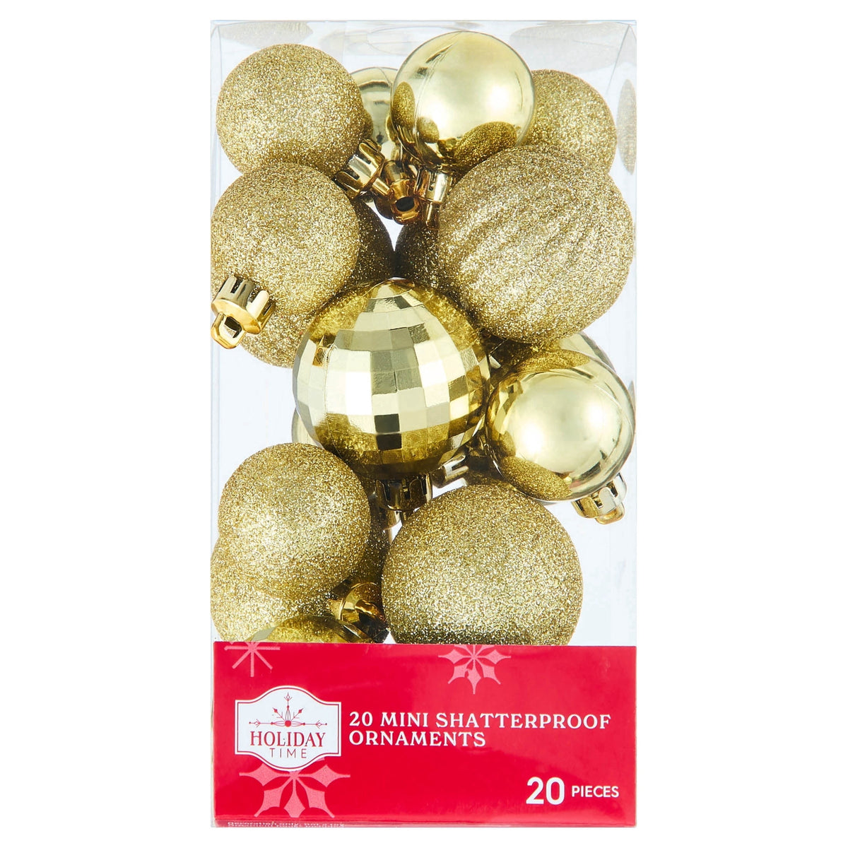 20-Count Red/Green/White Mini Ball Shatterproof Christmas Ornaments, by Holiday Time
