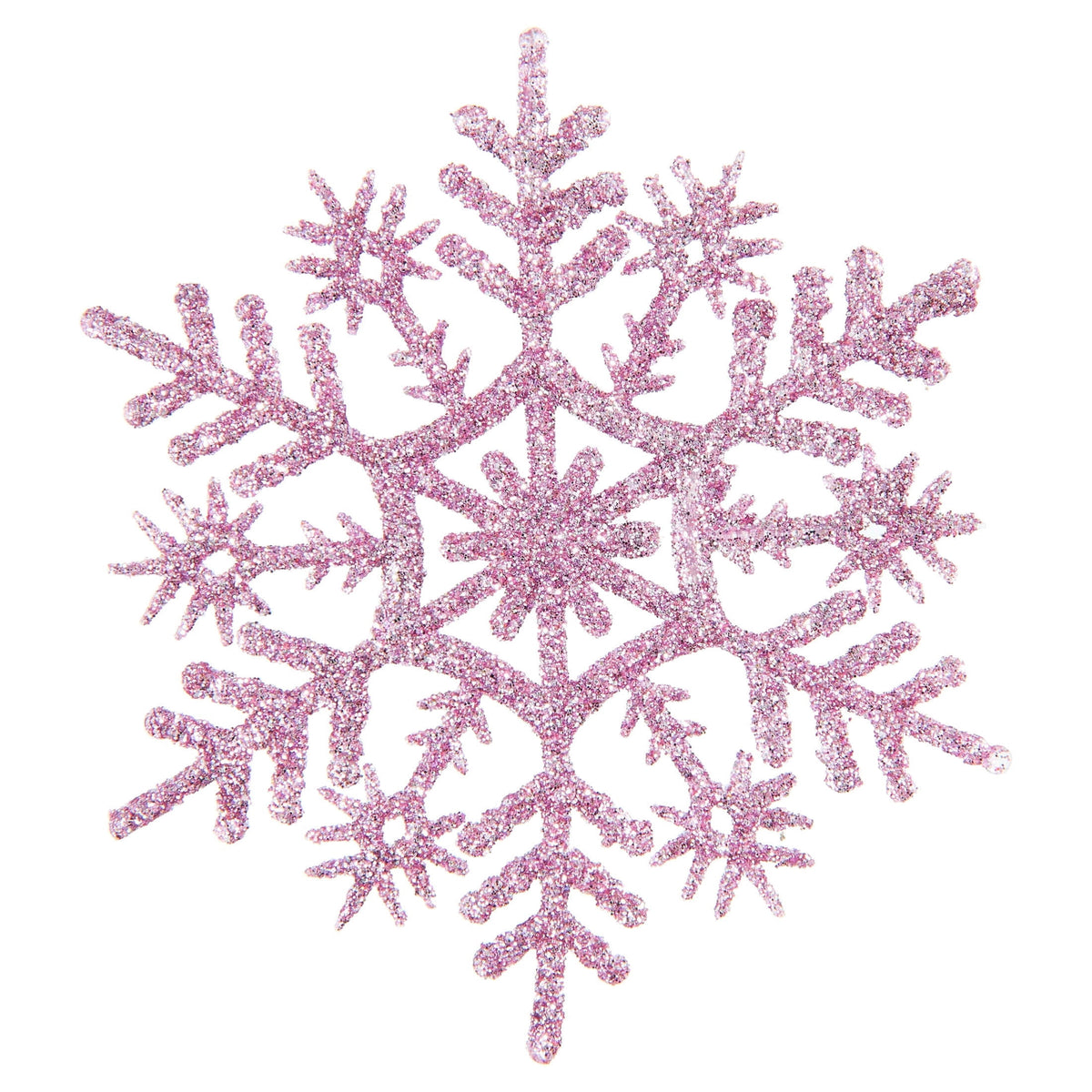 20-Count Pink Glitter Snowflake Christmas Ornaments, 3.9", by Holiday Time