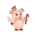 Indoor/Outdoor Light-Up Plush Piggy Christmas Decoration with 20 LED Lights, Warm White, 20", by Holiday Time