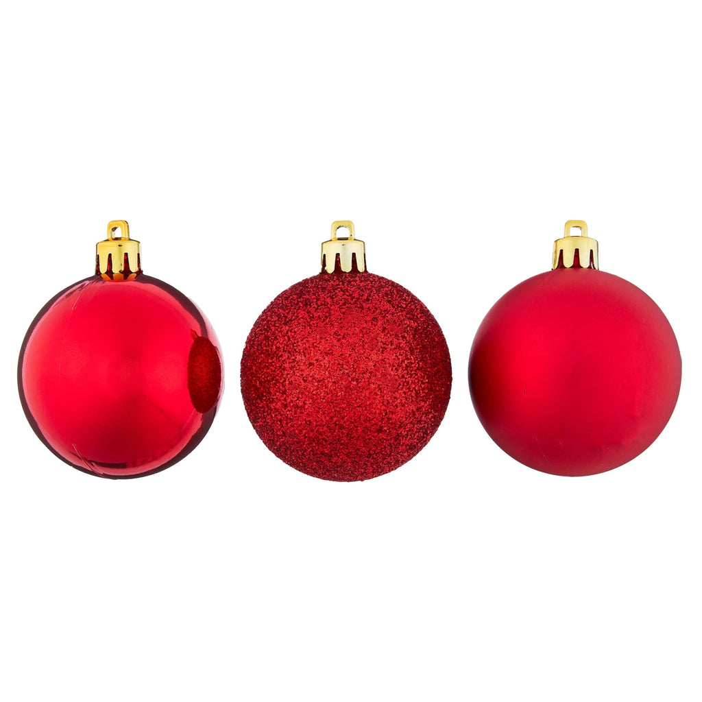 24-Count Red/Green/Gold Ball Shatterproof Christmas Ornaments, 2.8", by Holiday Time