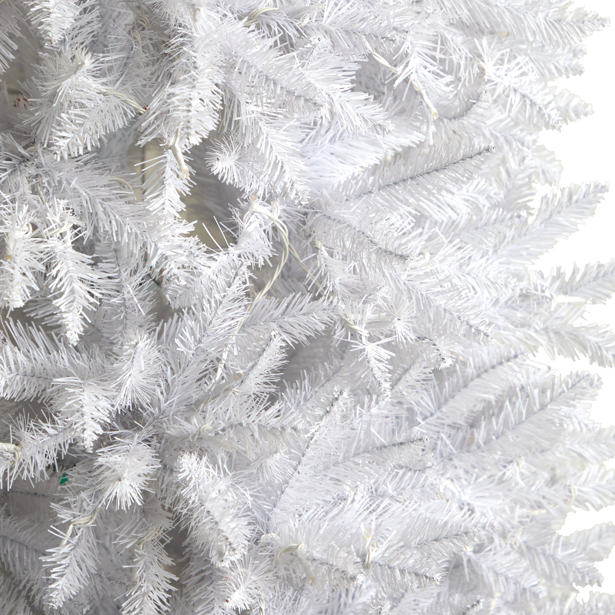 Nearly Natural 3' White Slim Artificial Christmas Tree Prelit 50 Warm White LED Lights