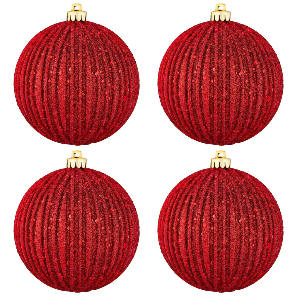 4-Count Champagne and Cream Ball Shatterproof Christmas Ornaments, 6", by Holiday Time