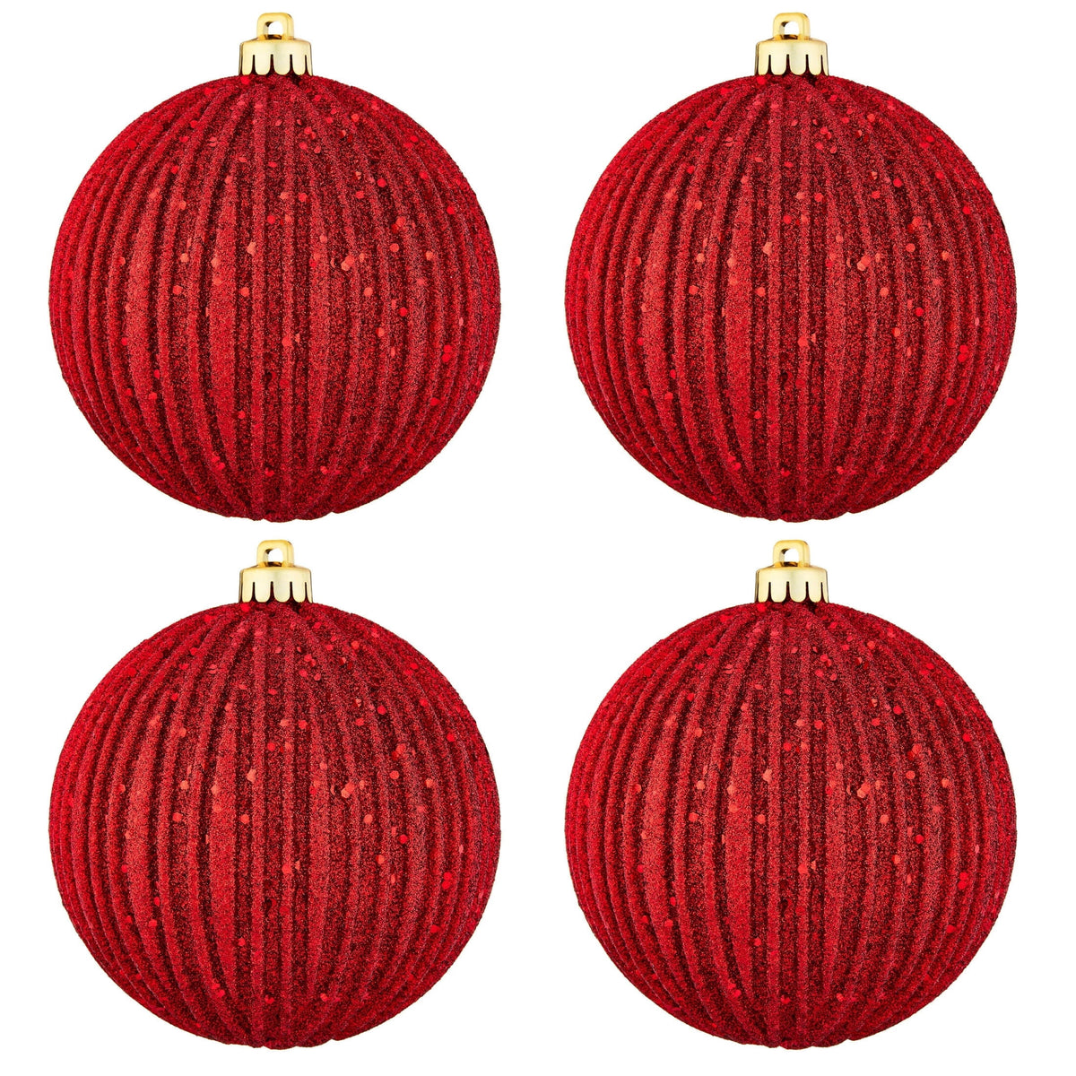 4-Count Champagne and Cream Ball Shatterproof Christmas Ornaments, 6", by Holiday Time
