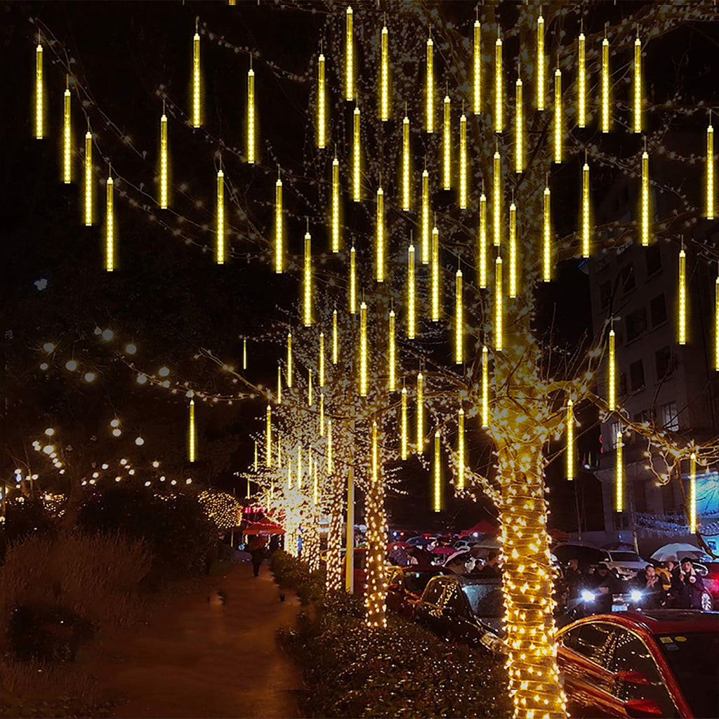 DAYBETTER Multi-Color Meteor Shower Lights Outdoor, Christmas&nbsp;Sting Lights 20in 10 Tube Waterproof Connectable Falling Rain Lights for Garden&nbsp;Yard&nbsp;Halloween Christmas Decoration