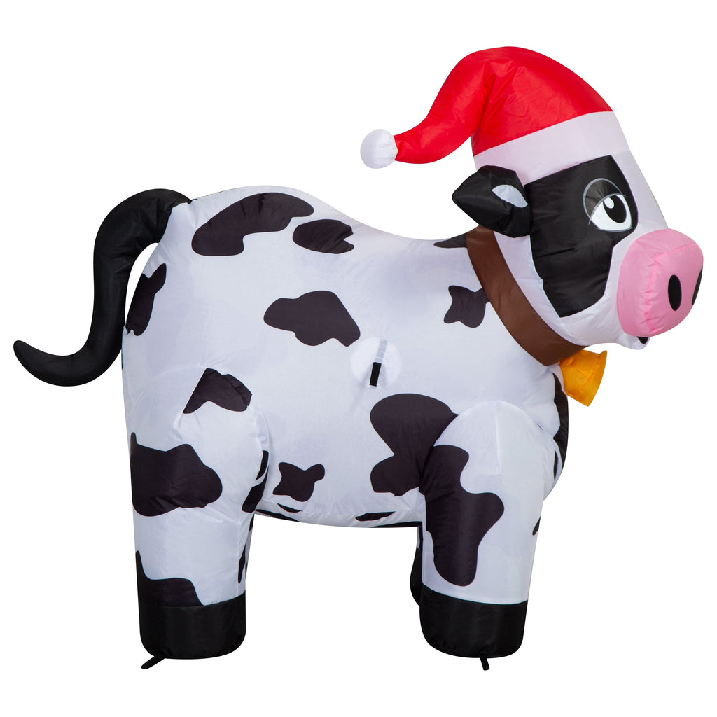 Multicolor Cow Christmas Airblown Yard Inflatable, 3.5', by Holiday Time