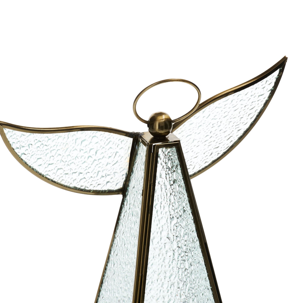Metal and Glass Angel Christmas Decoration, Clear and Bronze, 11.7", by Holiday Time