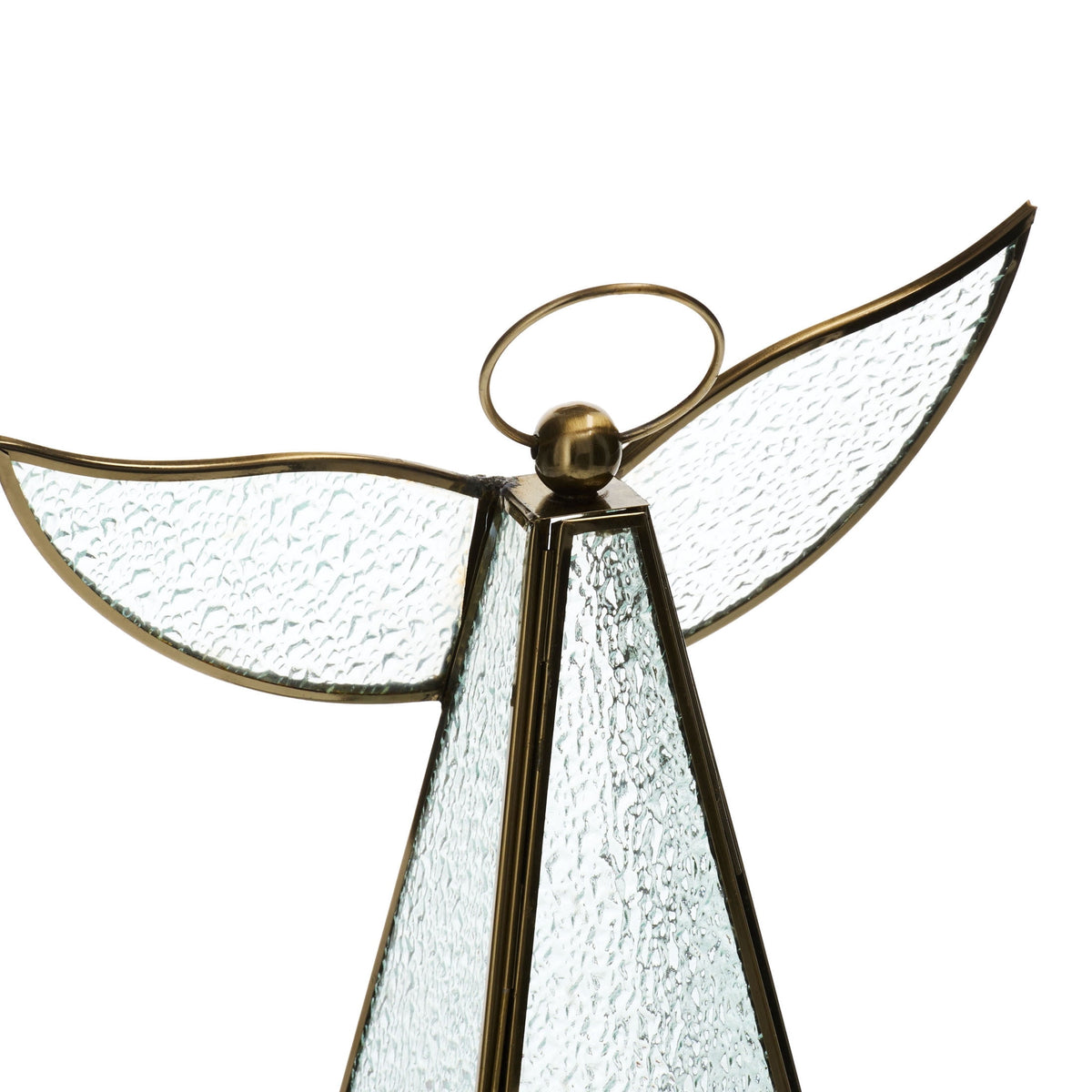 Metal and Glass Angel Christmas Decoration, Clear and Bronze, 11.7", by Holiday Time