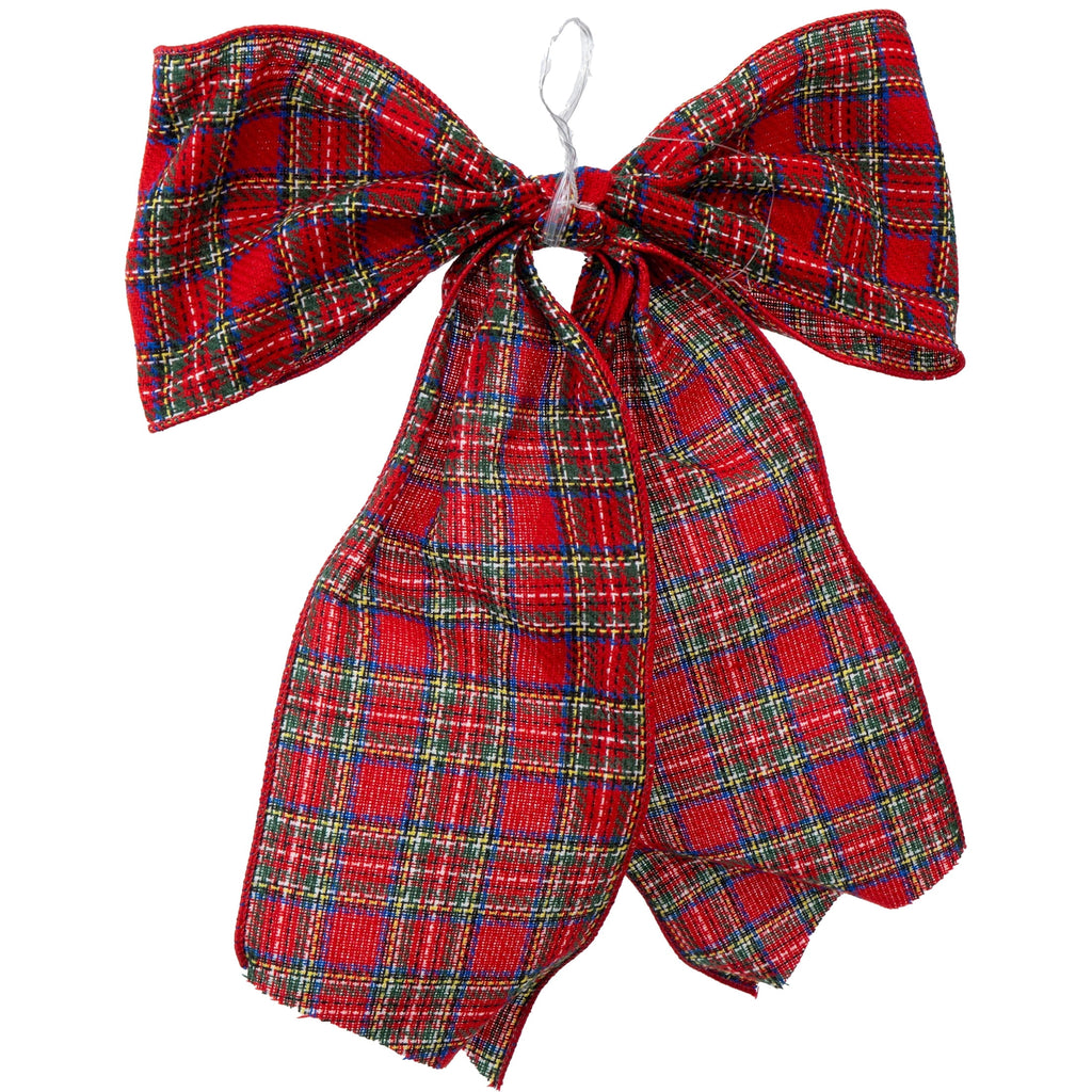 My Texas House Red Plaid Decorative Christmas Bow, 15"