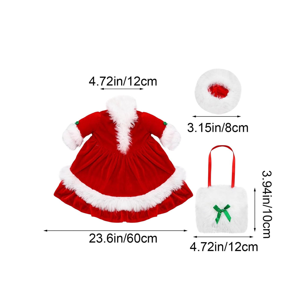Aurorax Christmas Goose Clothes for Cement Goose Porch Goose 23"/17",Porch Goose Outfit 19 inch,Red Holiday Porch Goose Clothing Accessories for Garden Lawn Yard
