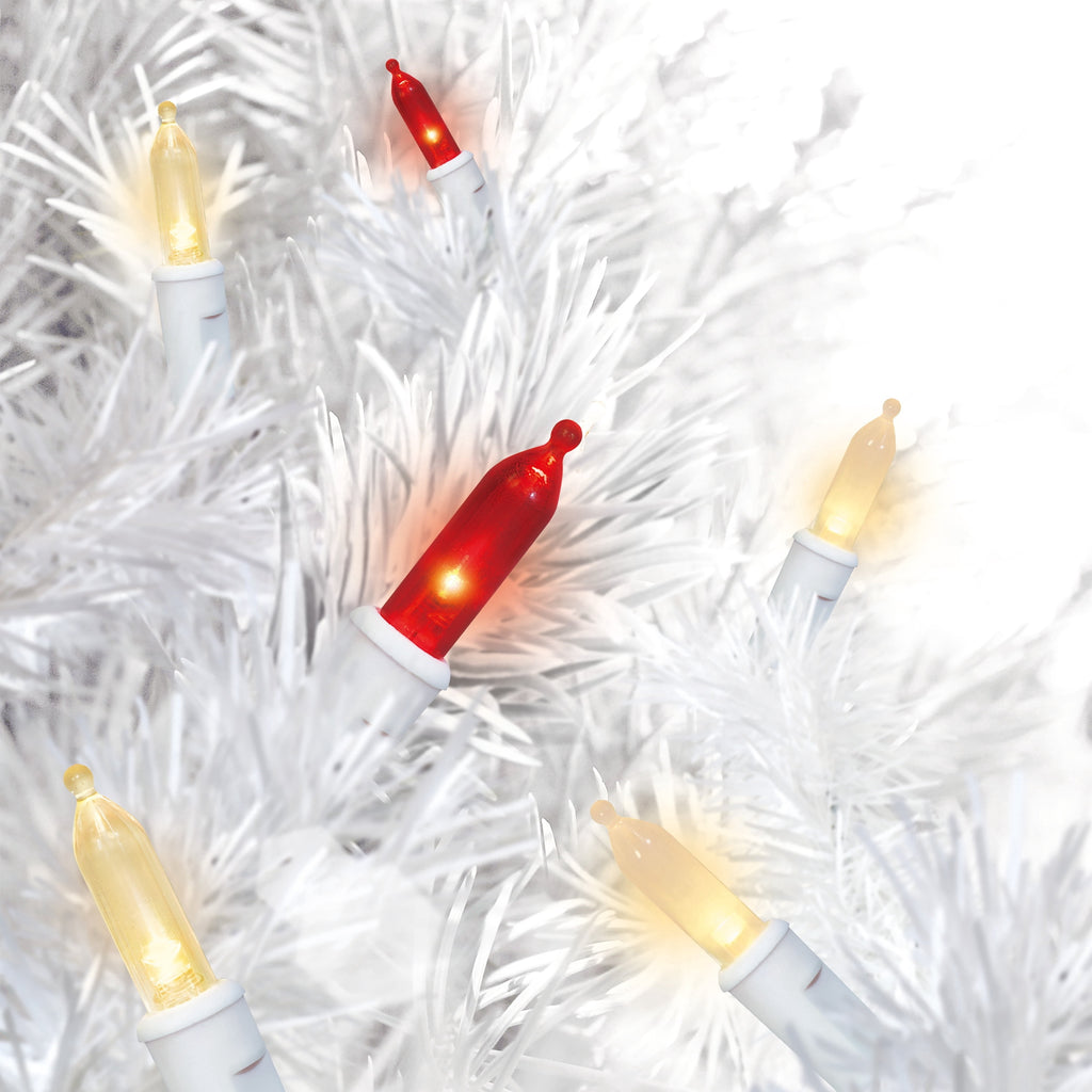 Indoor/Outdoor 100-Count LED Mini Christmas String Lights, Warm White, White Wire, 19.5', by Holiday Time