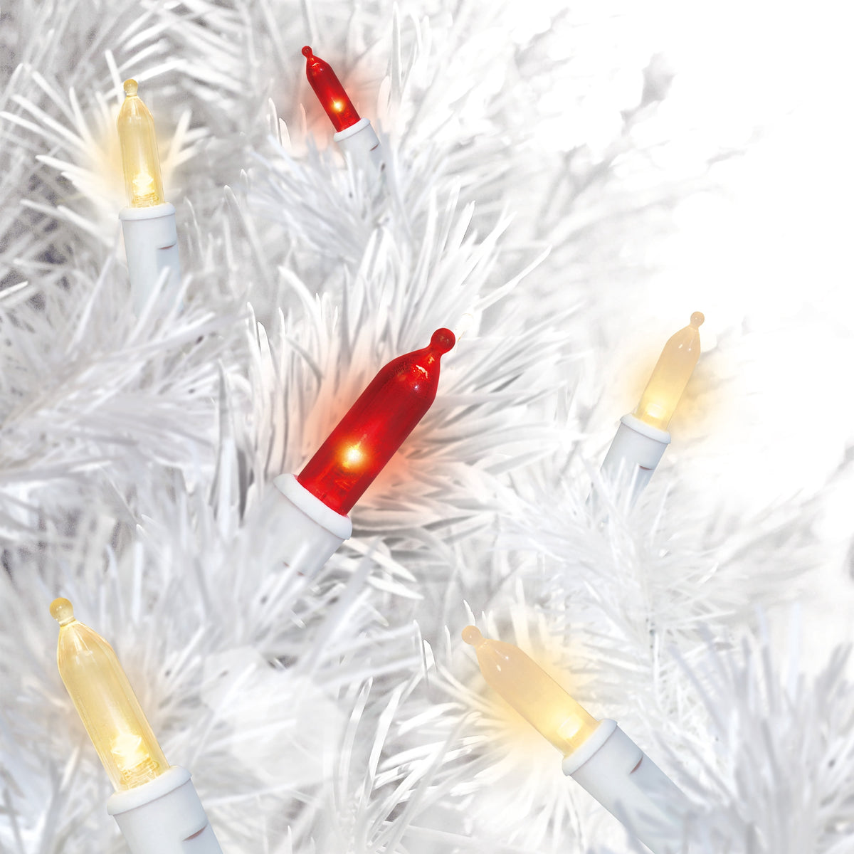 Indoor/Outdoor 100-Count LED Mini Christmas String Lights, Warm White, White Wire, 19.5', by Holiday Time