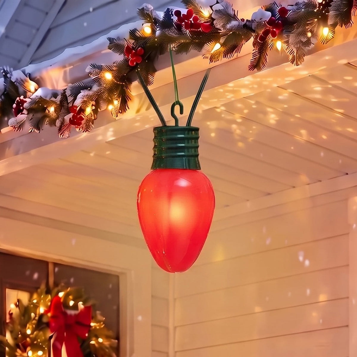 Indoor/Outdoor LED Giant Hanging C9 Bulb Christmas Light, Ceramic Green, 14", by Holiday Time