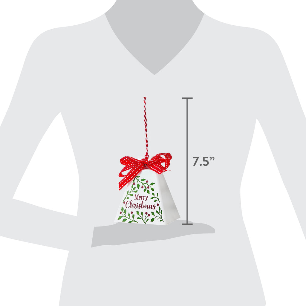 Red/White/Green Metal Merry Christmas Bell Christmas Ornament, 7.5", by Holiday Time