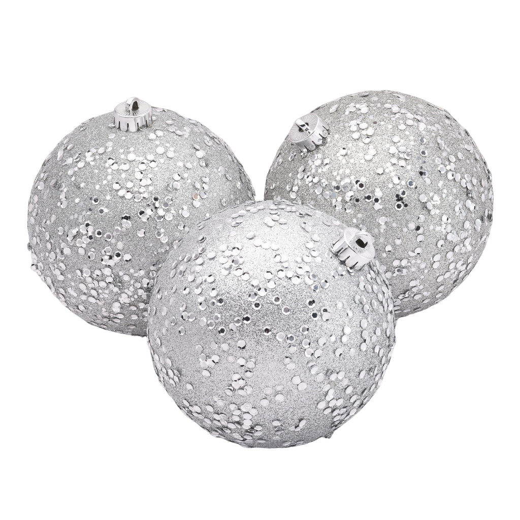 4-Count Champagne and Cream Ball Shatterproof Christmas Ornaments, 6", by Holiday Time