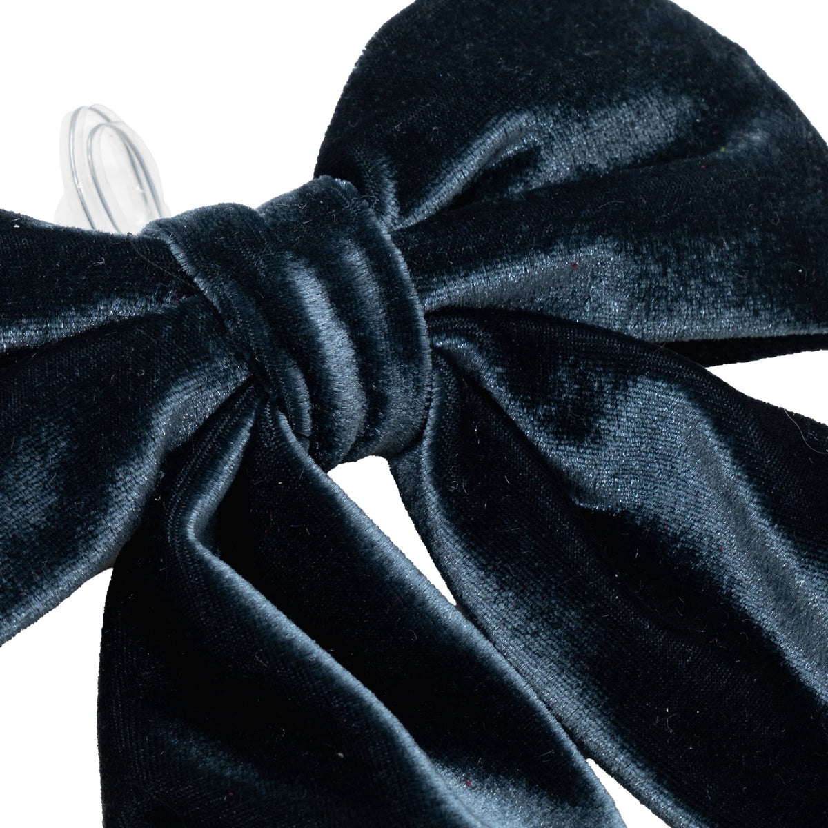 My Texas House Blue Velvet Decorative Christmas Bow, 9"