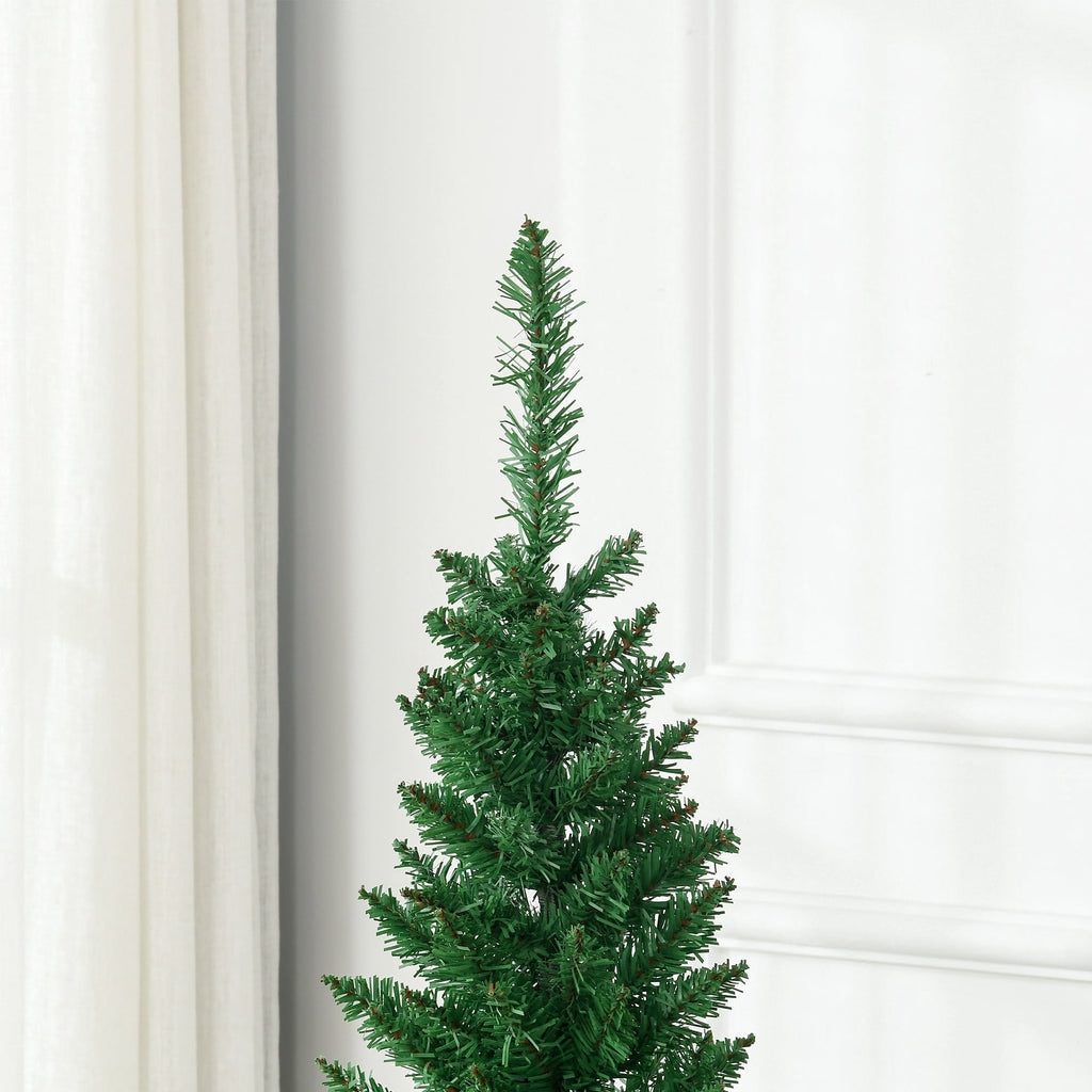 HOMCOM 8' Artificial Christmas Tree Holiday Home Décor, 618 Tips, Black
