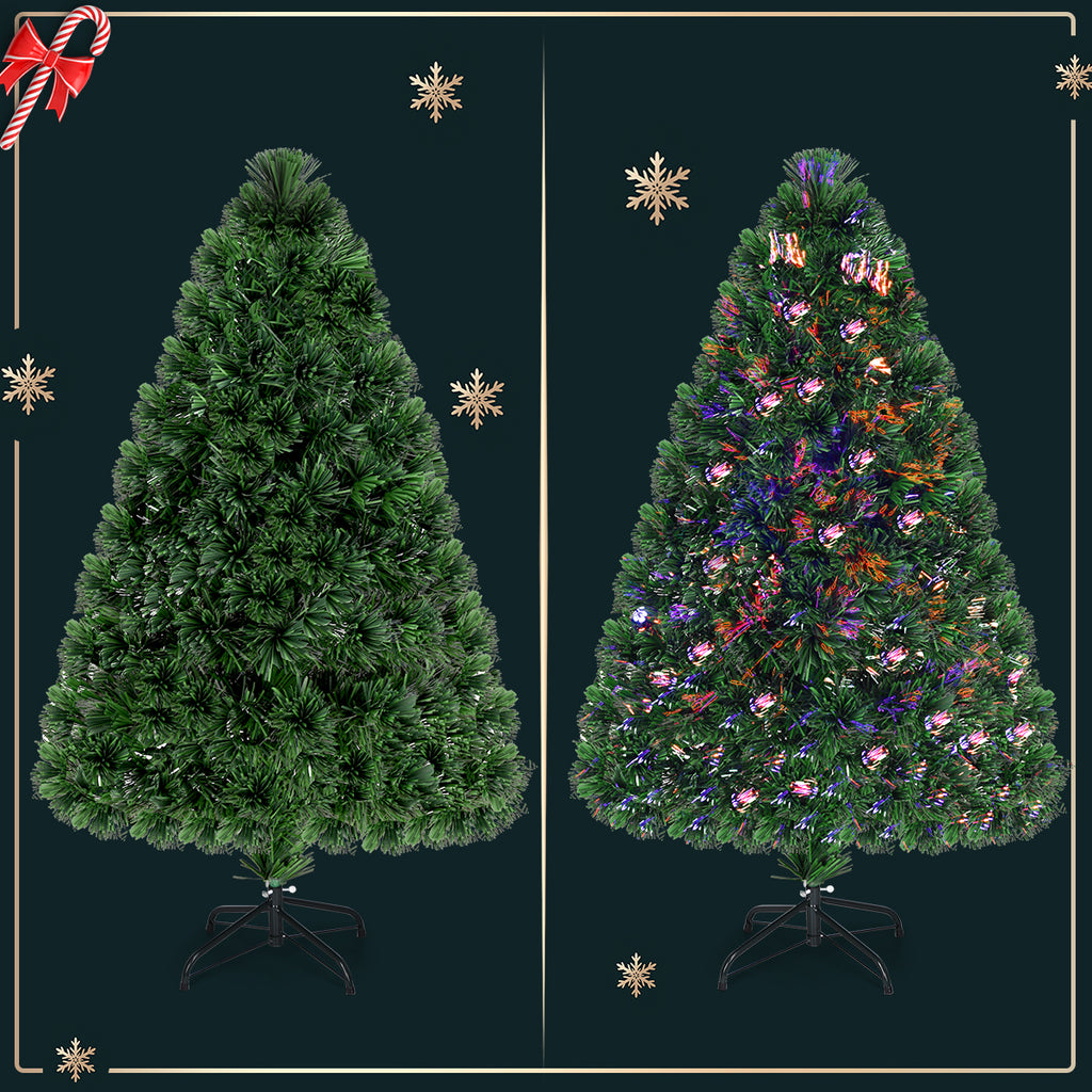Topbuy 4'Fiber Optic Artificial PVC Christmas Tree w/ Met