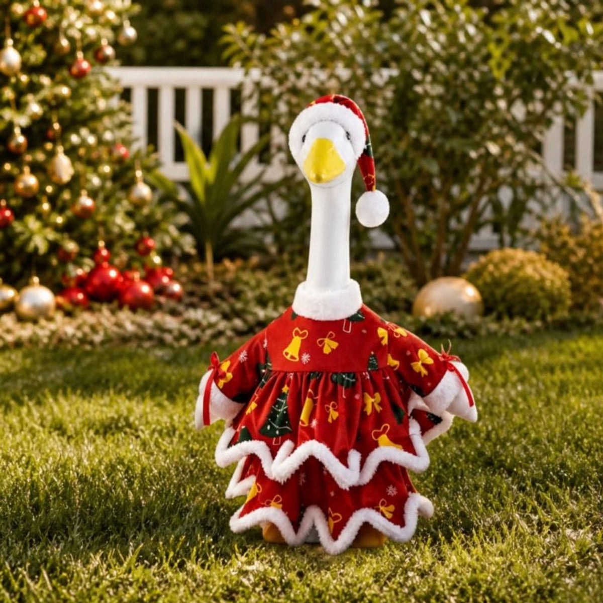 Lzobxe Porch Goose Clothes, Casual Style Lawn Yard Garden Decor for 23" High Cement or Plastic Geese, Goose Costume for All Season and Occasiona