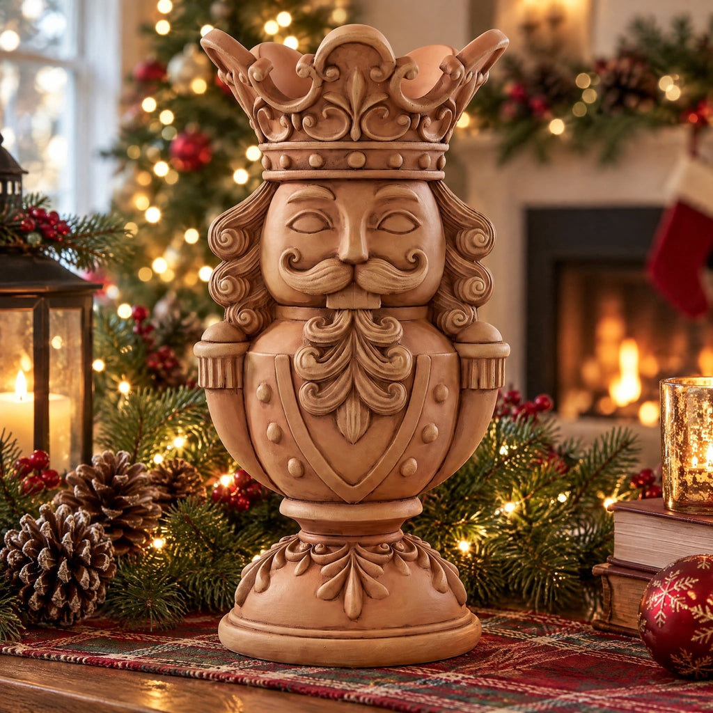 Brown Polyresin Nutcracker Christmas Pillar Candle Holder, 8.8", by Holiday Time