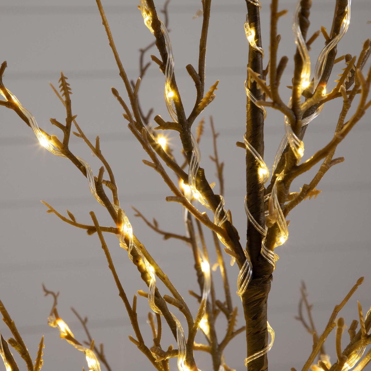 Nearly Natural Pre-Lit Brown Twig Artificial Christmas Tree - 4' - Warm White LED Lights