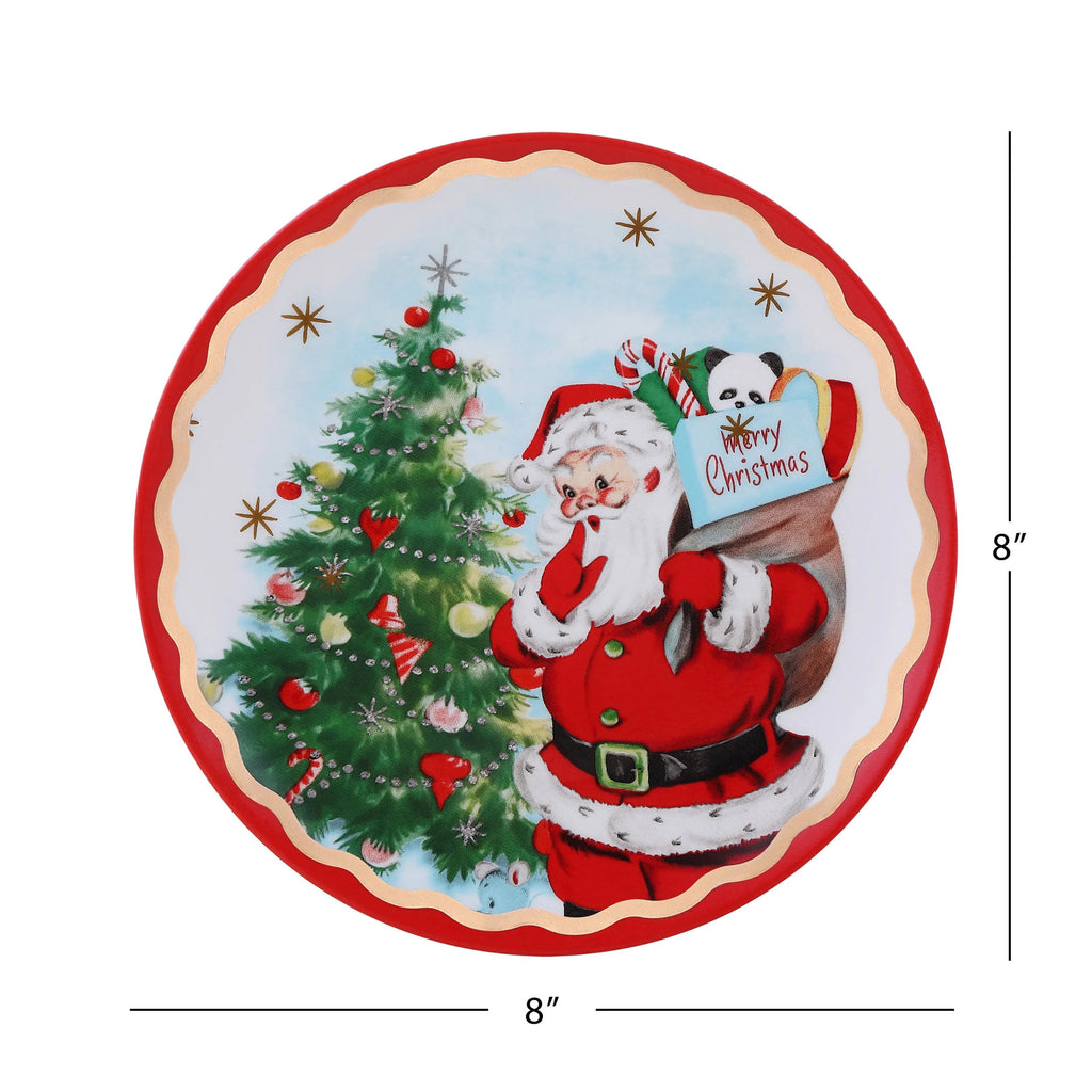 Mr. Christmas 8 in. Set of 4 Nostalgic Ceramic Character Plates - Classic