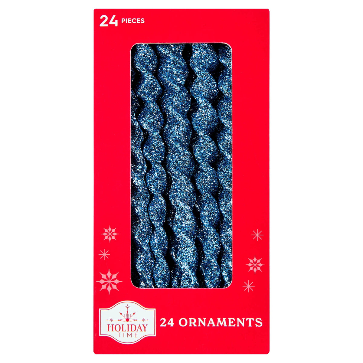 24-Count Red Glitter Icicle Christmas Ornaments, 5.3", by Holiday Time