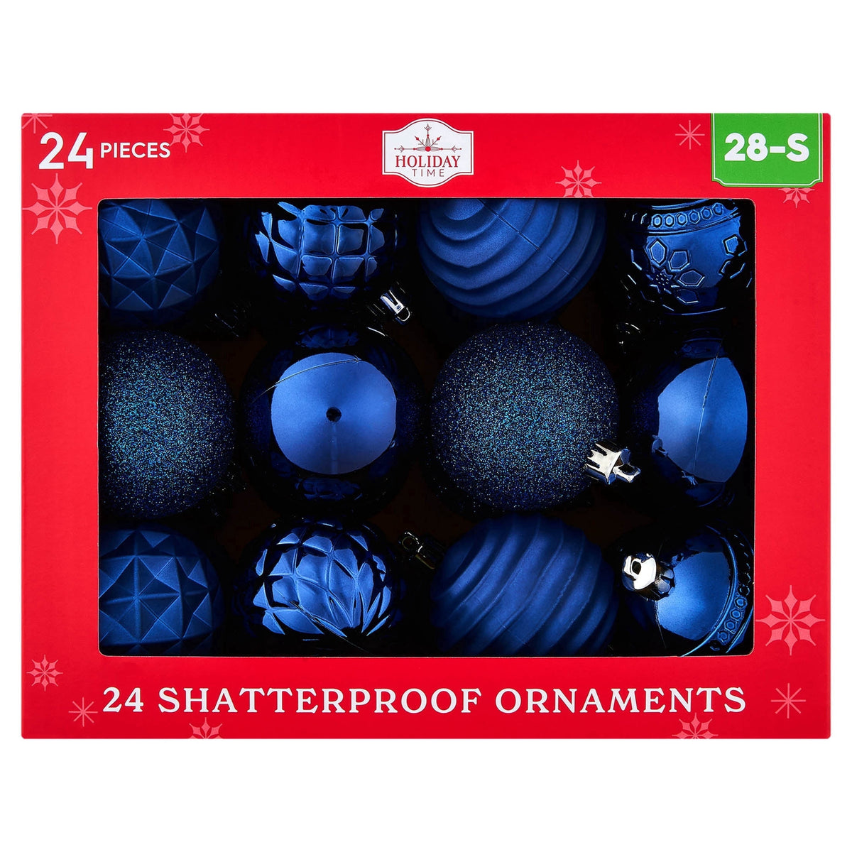 24-Count Red/Green/Gold Ball Shatterproof Christmas Ornaments, 2.8", by Holiday Time