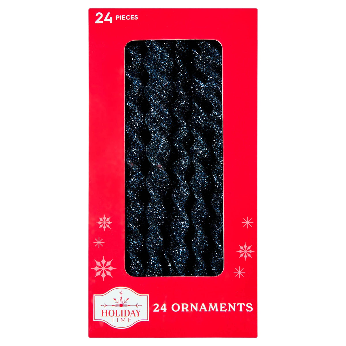 24-Count Red Glitter Icicle Christmas Ornaments, 5.3", by Holiday Time