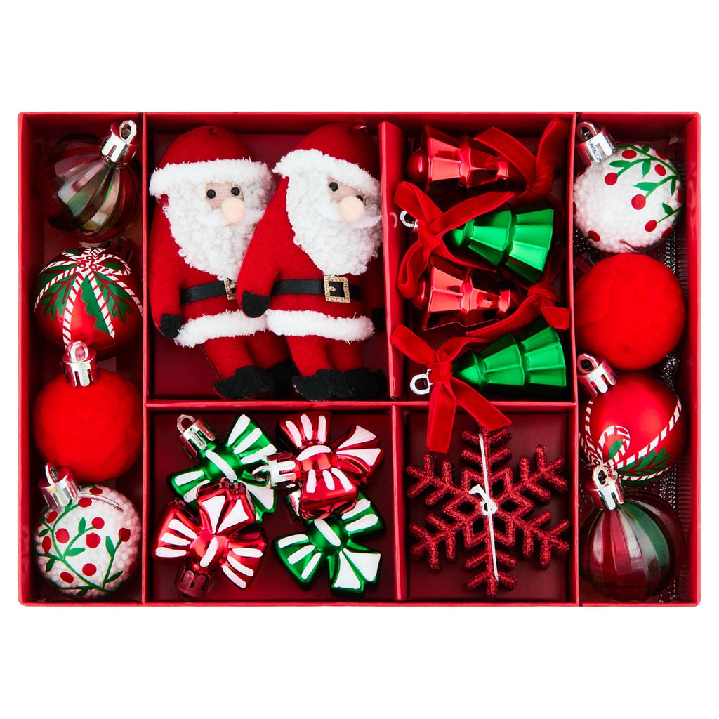 24-Count Red/Green/White Mini Christmas Ornaments, by Holiday Time