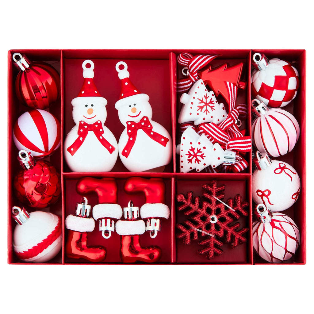 24-Count Red and White Mini Christmas Ornaments, by Holiday Time